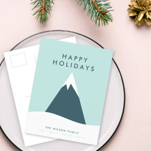 Cartes Pour Fêtes Annuelles Vacances Montagne des neiges   Minimaliste scandin