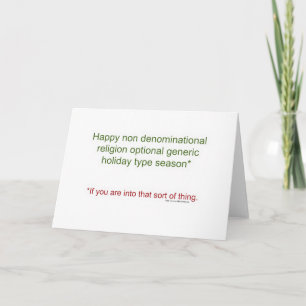 Cartes Pour Fêtes Annuelles Vacances politiquement correctes