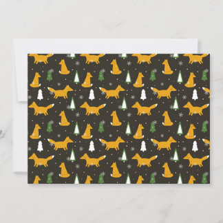 Cartes Pour Fêtes Annuelles Vacances Renard et Pin Moderne