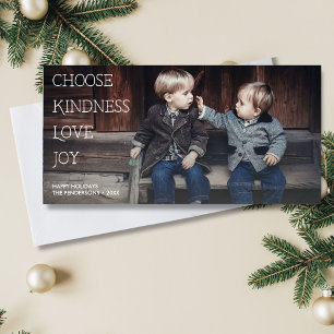 Cartes Pour Fêtes Annuelles Vacances significatives Choisissez Kindness Love J