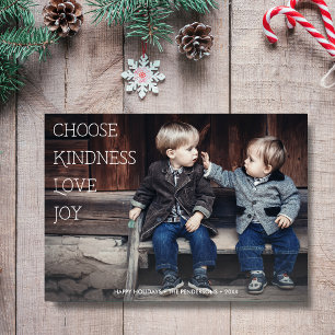 Cartes Pour Fêtes Annuelles Vacances significatives Choisissez Kindness Love J