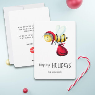 Cartes Pour Fêtes Annuelles Vacances simples et heureuses Père Noël Apiary Bus