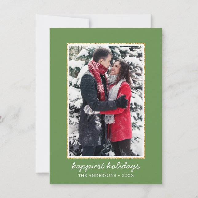 Cartes Pour Fêtes Annuelles Vacances simples et heureuses Photo Noël (Devant)