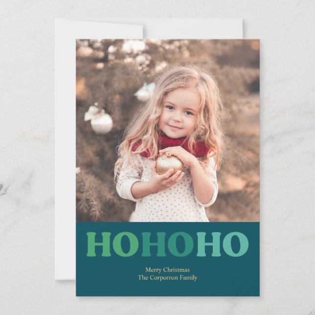 Cartes Pour Fêtes Annuelles Vacances simples et modernes | Green 2 Photo (Devant)