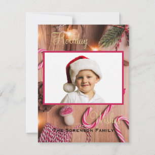 Cartes Pour Fêtes Annuelles Vacances Sucre de canne Pine Bough Personnalisé