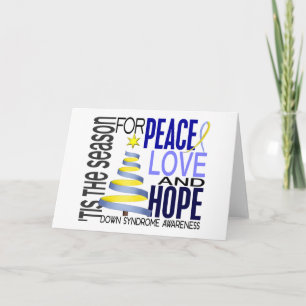 Cartes Pour Fêtes Annuelles Vacances syndrome de Down de Noël d'espoir d'amour