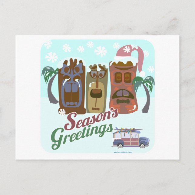 Cartes Pour Fêtes Annuelles Vacances Très Tiki (Devant)
