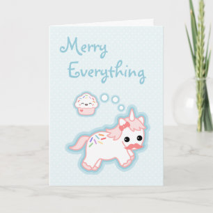 Cartes Pour Fêtes Annuelles Vacances Unicorn