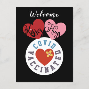 Cartes Pour Fêtes Annuelles Vacciné contre le virus   Welcome Kisses Hugs Vale