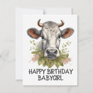 Cartes Pour Fêtes Annuelles Vache d'anniversaire