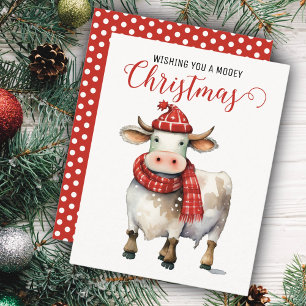 Cartes Pour Fêtes Annuelles Vache de Noël jeu de mots 