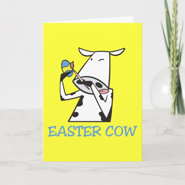 Cartes Pour Fêtes Annuelles Vache de Pâques (Devant)