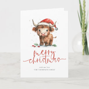 Cartes Pour Fêtes Annuelles Vache des Highlands Calendrier 2027 Joyeux Noël pl