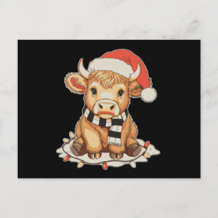 Cartes Pour Fêtes Annuelles Vache des Highlands de Noël Meugle Saison des Fête