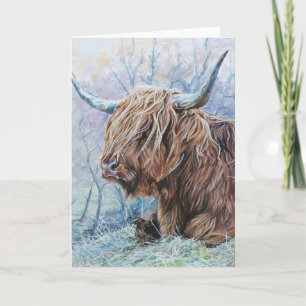 Cartes Pour Fêtes Annuelles Vache des montagnes, matin givré