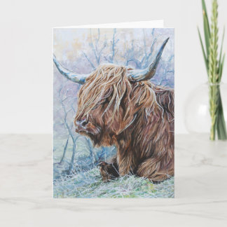 Cartes Pour Fêtes Annuelles Vache des montagnes, matin givré