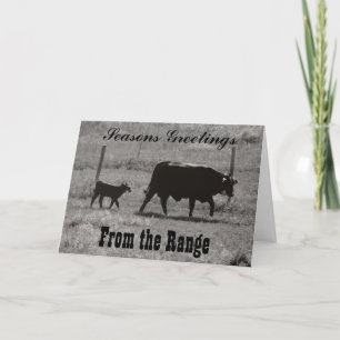 Cartes Pour Fêtes Annuelles Vache et veau par Leslie Peppers