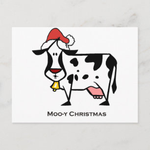 Cartes Pour Fêtes Annuelles Vache mignonne à Noël