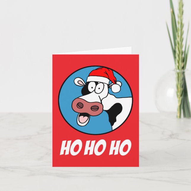 Cartes Pour Fêtes Annuelles Vache Saint C'est Noël (Devant)