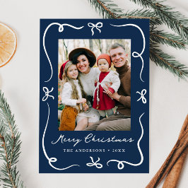 Cartes Pour Fêtes Annuelles Vaches à main fantaisie Marine 2 Photo Noël