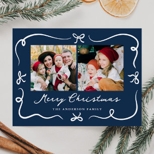 Cartes Pour Fêtes Annuelles Vaches à main fantaisie Marine 2 Photo Noël