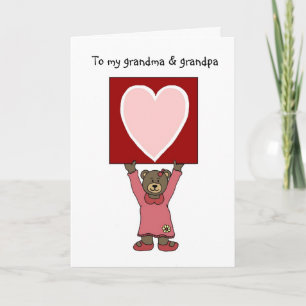 Cartes Pour Fêtes Annuelles valentigirl bear holding card for grandparents