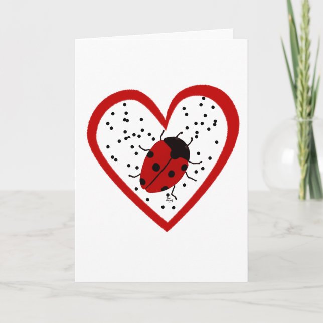 Cartes Pour Fêtes Annuelles Valentin Ladybug (Devant)