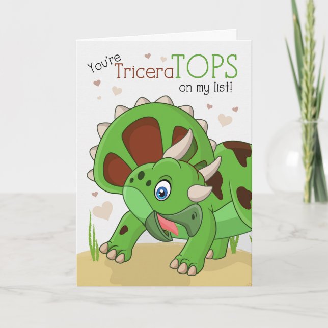 Cartes Pour Fêtes Annuelles Valentin pour enfants Vous êtes TriceraTOPS Dinosa (Devant)