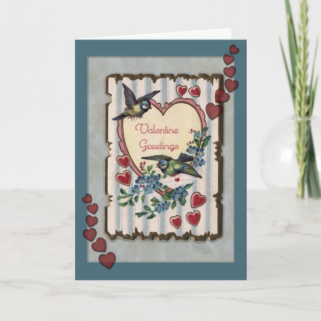 Cartes Pour Fêtes Annuelles Valentin Vintage (Devant)