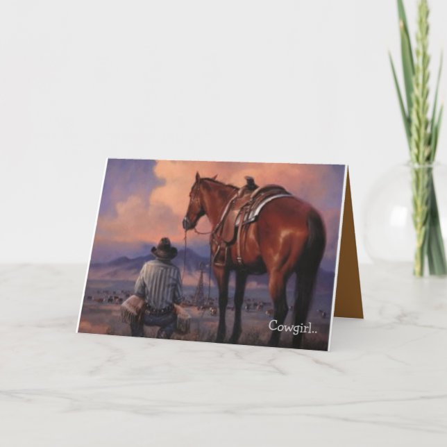 Cartes Pour Fêtes Annuelles Valentine à une cow-girl (Devant)