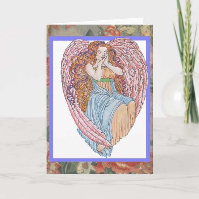 Cartes Pour Fêtes Annuelles Valentine Angel (Devant)