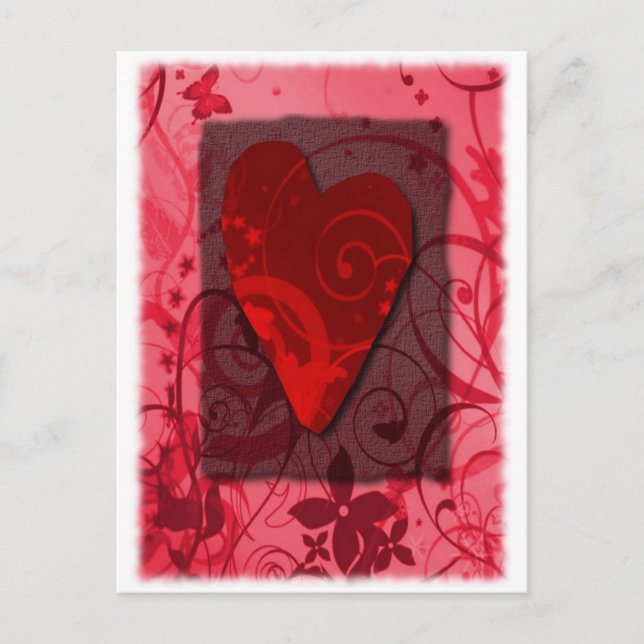 CARTES POUR FÊTES ANNUELLES VALENTINE AVEC LES REMOUS ET LE COEUR (Devant)