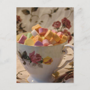 Cartes Pour Fêtes Annuelles Valentine Candy et Tea Rose