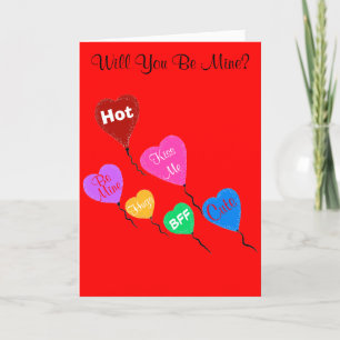 Cartes Pour Fêtes Annuelles Valentine Candy Hearts Ballons Be Mine