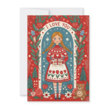 Valentine Card Illustration Of A Girl 