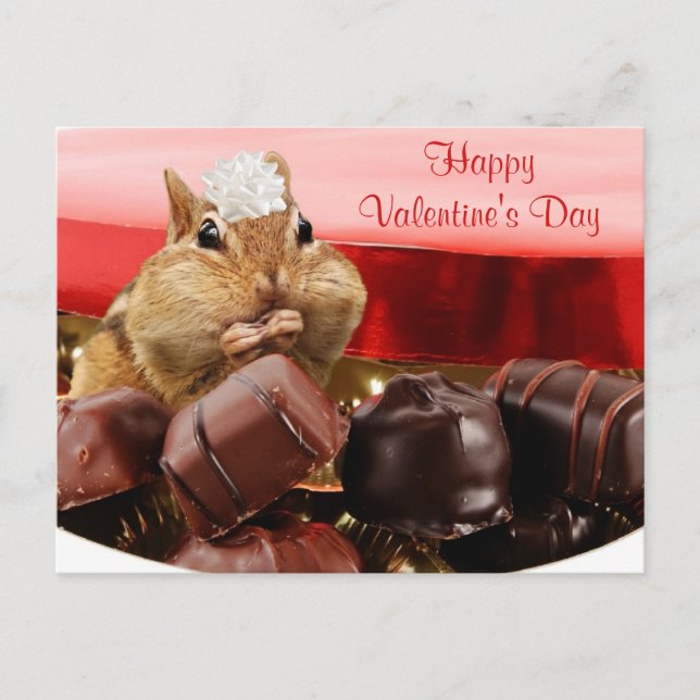 Cartes Pour Fêtes Annuelles Valentine Chipmunk (Devant)