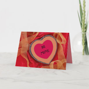 Cartes Pour Fêtes Annuelles Valentine coeurs rubans rouge & or Be Mine
