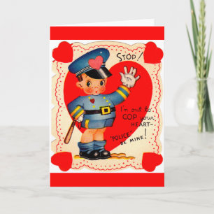 Cartes Pour Fêtes Annuelles valentine de garçon de police des années 1930