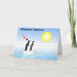 Cartes Pour Fêtes Annuelles valentine de pingouin, celui qui se produise