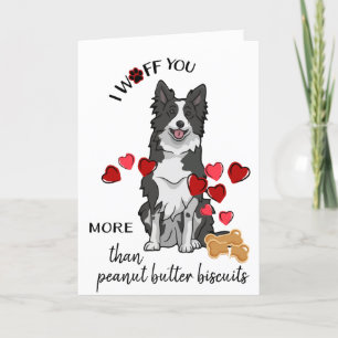 Cartes Pour Fêtes Annuelles Valentine de votre frontière Collie Chien Love Bis