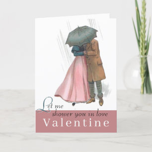 Cartes Pour Fêtes Annuelles Valentine Douche vous dans l'amour Umbrella Couple