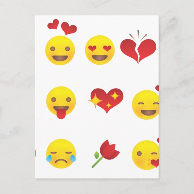 Cartes Pour Fêtes Annuelles Valentine Emojis (Devant)