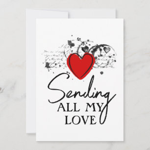 Cartes Pour Fêtes Annuelles Valentine Envoi Amour Coeur Script imprimable