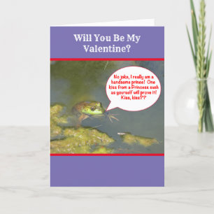 CARTES POUR FÊTES ANNUELLES VALENTINE/FLIRTATIEUX, CUTE/KISSANT UN FROG