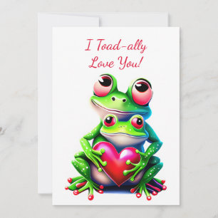 Cartes Pour Fêtes Annuelles Valentine Frogs Fun Holiday Heart Je t'aime
