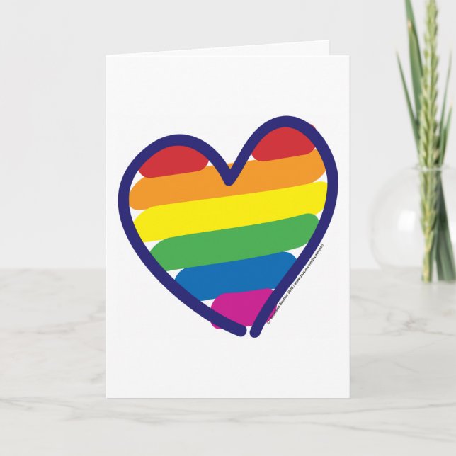 Cartes Pour Fêtes Annuelles Valentine Gay pride Rainbow Heart (Devant)