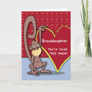 Cartes Pour Fêtes Annuelles Valentine Grandgirl Cute Monkey