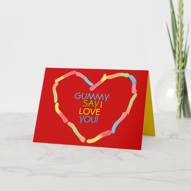 CARTES POUR FÊTES ANNUELLES VALENTINE GUMMMY WORMS (Devant)