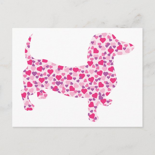 Cartes Pour Fêtes Annuelles Valentine Hearts Dachshund (Devant)