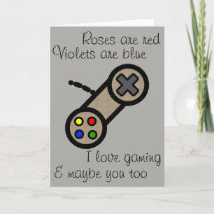 Cartes Pour Fêtes Annuelles Valentine : J'adore jouer & vous